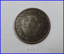 Canada Queen Victoria Early Large One Cent 1858 Key Date VERY RARE Nice