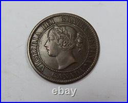 Canada Queen Victoria Early Large One Cent 1858 Key Date VERY RARE Nice