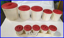 Canister Set Very Rare Large Vintage Mid Century Retro Canisters incl Spice Rack