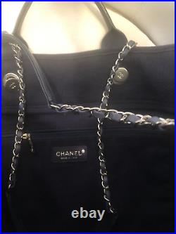 Chanel Deauville Denim Large Handbag Tote 2wayhand /very Rare, Free Shipping