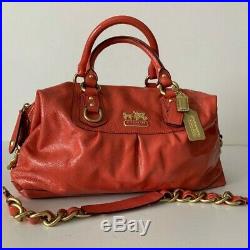 Coach Madison Sabrina Coral Patent Large Leather Satchel Bag Very Rare