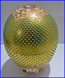 Coalport Large Egg Shaped Porcelain Trinket Box, Jeweled, Very Rare