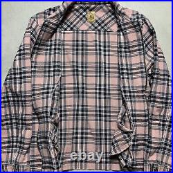 Drake X OVO Octobers Very Own Logo Zip Up Pink Plaid Flannel Jacket RARE 2016 L