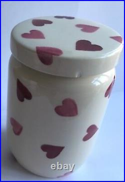 Emma Bridgewater LARGE pink heart Jam Jar DISCONTINUED VERY RARE