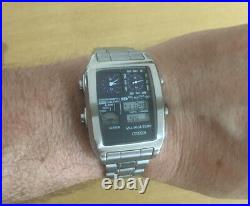 Extra Large Case Ana-digi Temp 8988 Citizen 1481010 Digital LCD Watch Very Rare