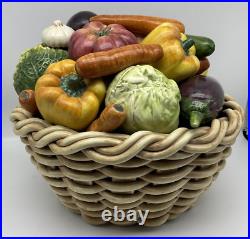 Extremely Rare! Vietri Italian Ceramic Vegetable Fruit Basket Very Large 1997