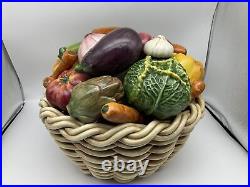 Extremely Rare! Vietri Italian Ceramic Vegetable Fruit Basket Very Large 1997