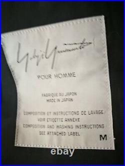 Fabulous Very Rare Yohji Yamamoto Black Wool Waistcoat, With Flower Details