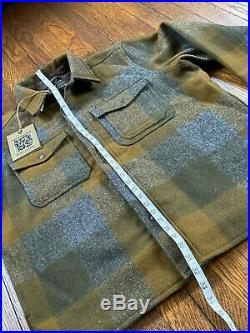 Filson Mackinaw Plaid Jac Shirt Military Plaid Very Rare Large