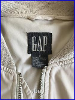 Gap Vintage 90's Beige Color Men's Bomber Jacket Size Large Very Rare