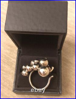 Georg Jensen Moonlight Grape Large Ring With Diamond Butterfly. Very Rare