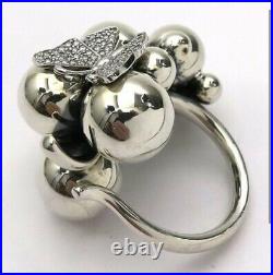 Georg Jensen Moonlight Grape Large Ring With Diamond Butterfly. Very Rare