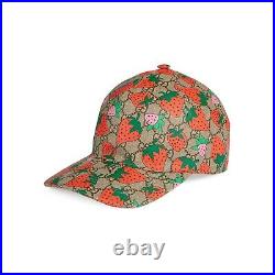 Gucci GG canvas Strawberry Baseball cap size L, Very rare, Lmtd dustbag incld