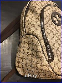 Gucci Gg Brown Large Backpack Rare Very Expensive Retail 100 Percent Authentic