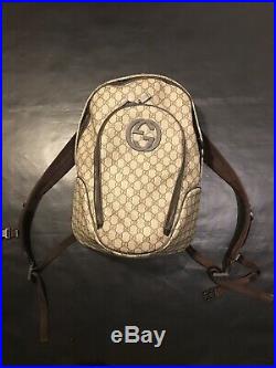 Gucci Gg Brown Large Backpack Rare Very Expensive Retail 100 Percent Authentic