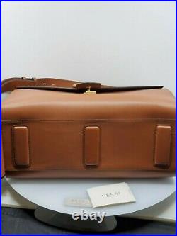 Gucci Men's Marmont GG Brown/Cognac Leather Briefcase, Limited, Very Rare NEW