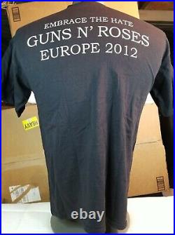 Guns N Roses Europe 2012 Crew T Shirt Embrace The Hate Large Very Rare