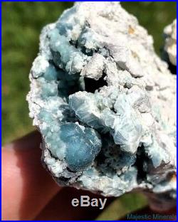 HIGH END NEW FIND LARGE EXTREMELY VERY, VERY RARE BLUE Wavellite Arkansas