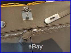 Hermes Kelly Lakis 35 Grey Swift All Leather RARE, Very Good