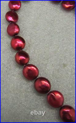 Honora Very Rare Large Cherry Red Coin Pearl 15mm Necklace 20 New