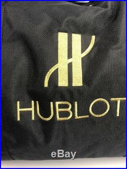 Hublot Luxury Black Canvas Extra Large Weekend Bag Very Rare Embroidered