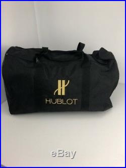 Hublot Luxury Black Canvas Extra Large Weekend Bag Very Rare Embroidered