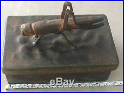 JAN BARBOGLIO Forged iron Box With A Large Grasshopper On The Lid. Very Rare