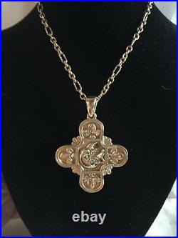 James Avery 14K Gold Very Rare Large Spirit of Peace Cross Pendant Only