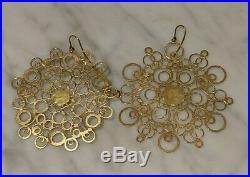 Judy Geib 18K Yellow Gold Constellation Mismatched Earrings, very large, RARE