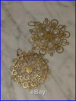 Judy Geib 18K Yellow Gold Constellation Mismatched Earrings, very large, RARE