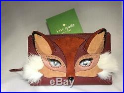 KATE SPADE Very Rare DARA large FOX wallet NWT