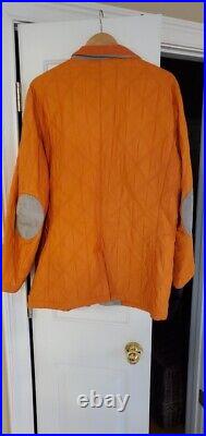 Kiton Orange Silk withgrey suede lining Jacket, very rare, size Large, $10,995
