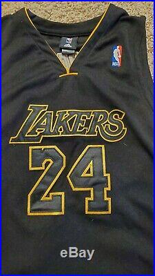 Kobe Bryant Very Rare Black Mamba Lakers NBA Basketball Jersey ADIDAS L NEW