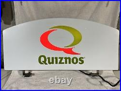 LARGE VERY RARE QUIZNOS LIGHT UP SIGN 12 1/2 x 27 1/2 MOUNTING BRACKETS