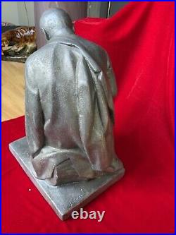 LENIN VLADIMIR, large very rare vintage metal figurine / bust/ sculpture