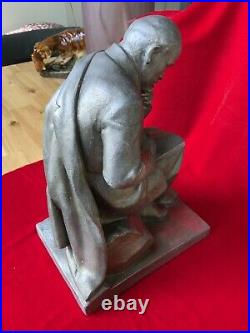 LENIN VLADIMIR, large very rare vintage metal figurine / bust/ sculpture
