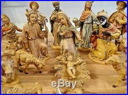 Large 18cm Tall 19 Piece Vintage Italian Nativity Set. VERY RARE
