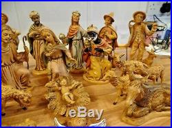 Large 18cm Tall 19 Piece Vintage Italian Nativity Set. VERY RARE