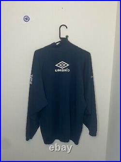 Large Mens Football Shirt Inter Milan 1997 1/4 Zip Jacket Very Rare Umbro Maglia