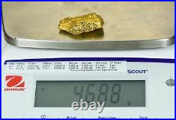 Large Natural Gold Nugget California 46.88 Grams 1.51 Troy Ounces Very Rare