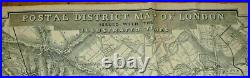 Large Postal Districts Map of London. Dated 1852 106cm x 74cm very rare