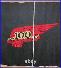 Large Red Wing Shoes 100th Anniversary Wool Blanket Throw 59 X 55 Rare Very HTF
