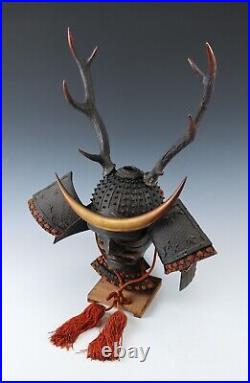 Large Size Samurai Helmet -Great Shikanosuke Kabuto- with a Mask Very Rare