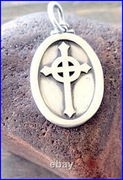 Large VERY RARE Early James Avery Oval Celtic Cross Pendant Retired/Unisex