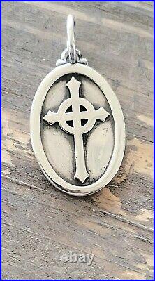 Large VERY RARE Early James Avery Oval Celtic Cross Pendant Retired/Unisex