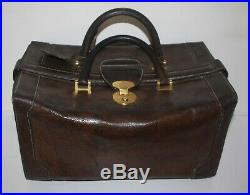 Large Very Rare Mens Vintage Gucci Travel Bag Pigskin Leather ca. 1960