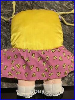 Large Vintage 80's Pillow People Stuffed Toy 1985 Very Rare Girl Purple Bow