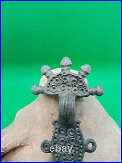Large antique fibula (Penkovskaya culture) Very rare, beautiful patina