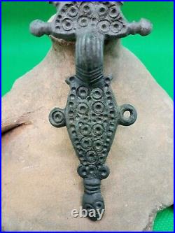 Large antique fibula (Penkovskaya culture) Very rare, beautiful patina