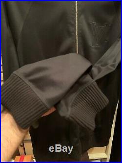 Louis Vuitton Zipper Sweater Black LV Logo Size L Very Rare
